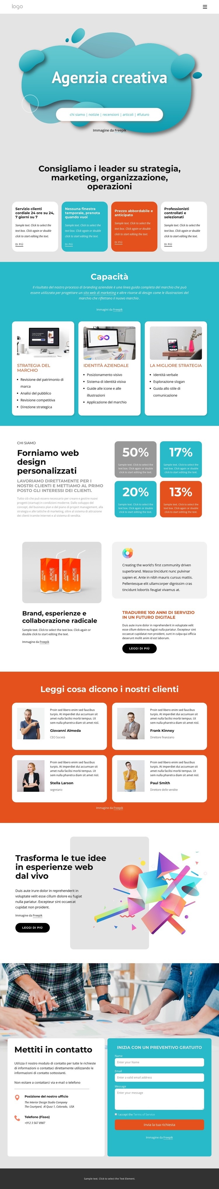 Studio di design originale Costruttore di siti web HTML