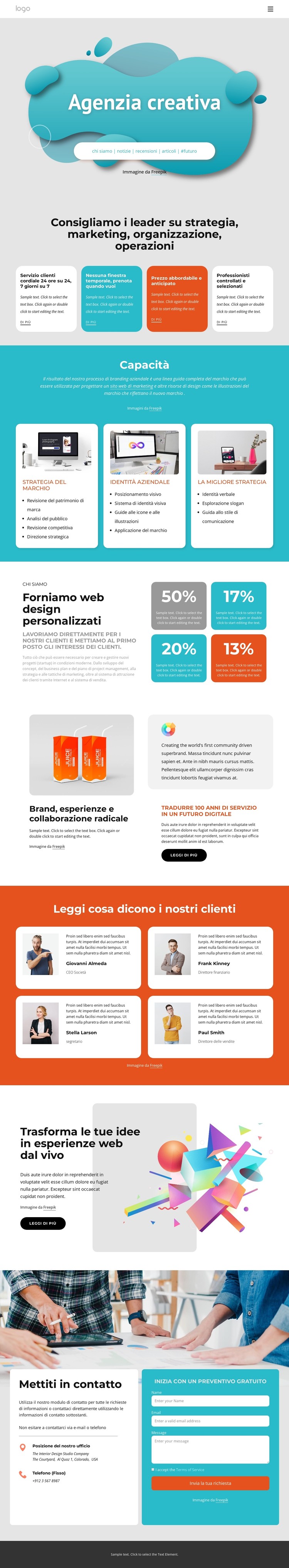 Studio di design originale Modello CSS