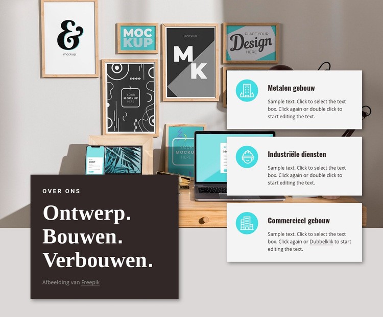 Creëer innovaties Website mockup