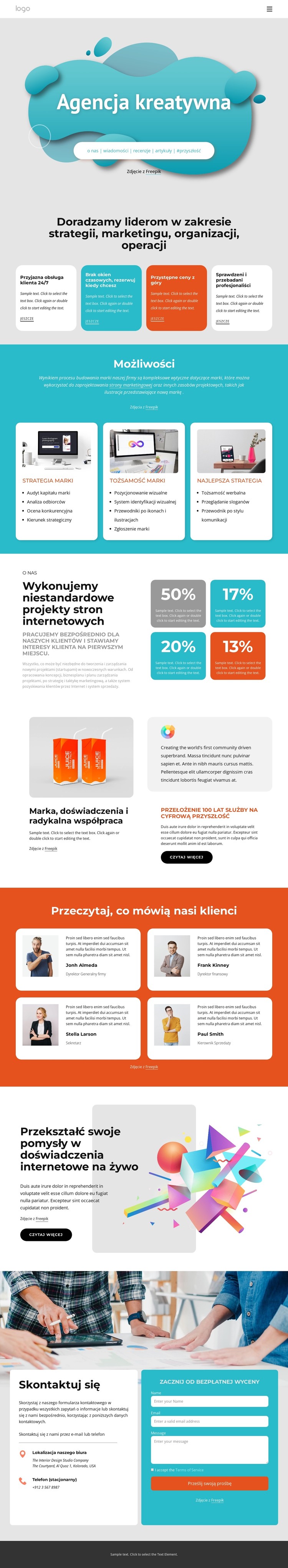 Oryginalne studio projektowe Szablon CSS