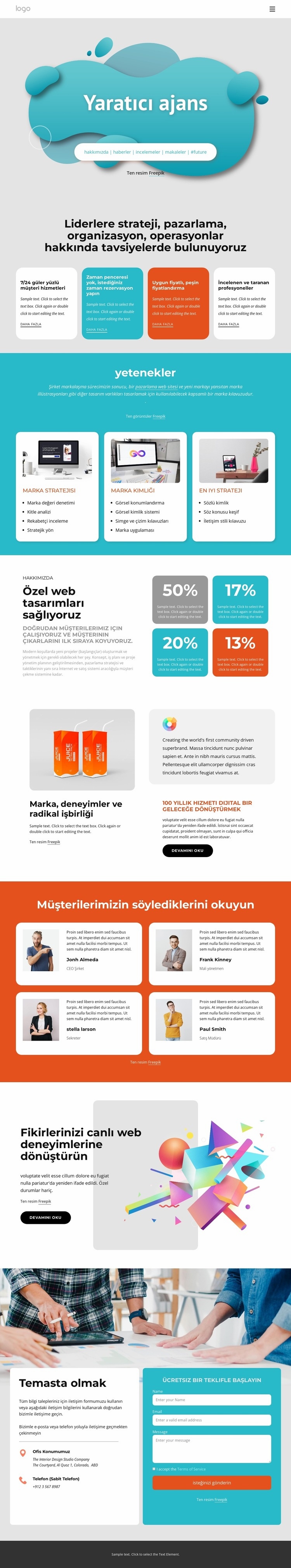 Özgün tasarım stüdyosu Web Sitesi Mockup'ı