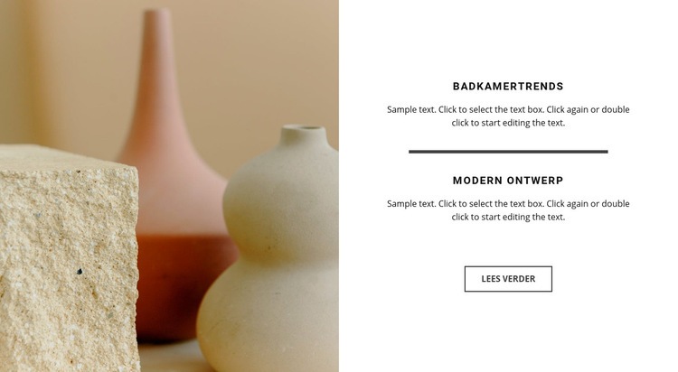 Decoraties voor het interieur Website mockup