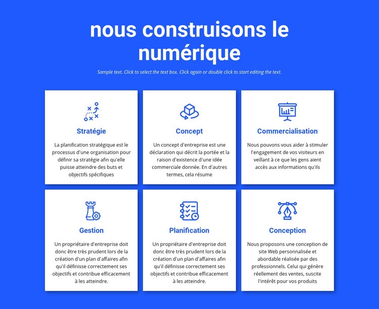 Nous construisons des projets numériques Maquette de site Web