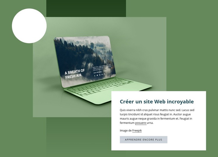 Créez un site Web incroyable Modèle