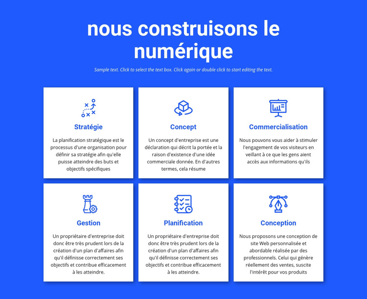 Nous construisons des projets numériques Modèle de site Web