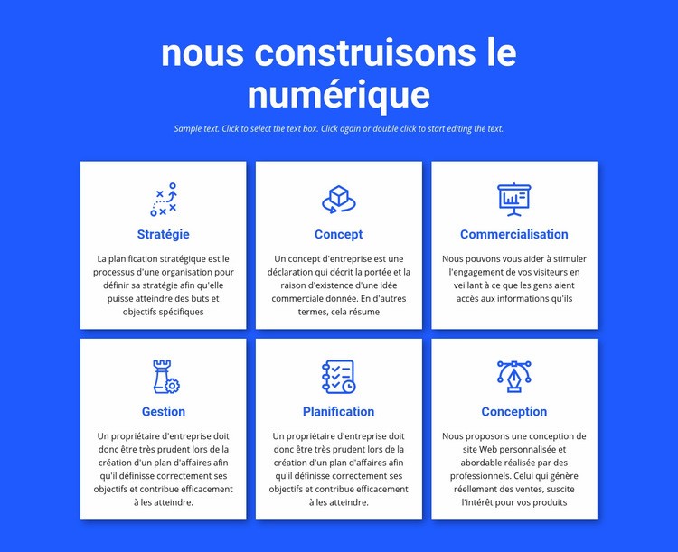 Nous construisons des projets numériques Modèle d'une page