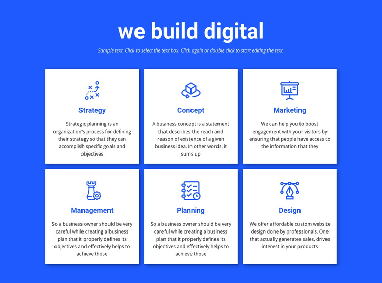We build digital projects One Page Template