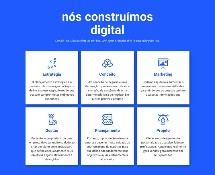 Construímos projetos digitais Construtor de sites HTML