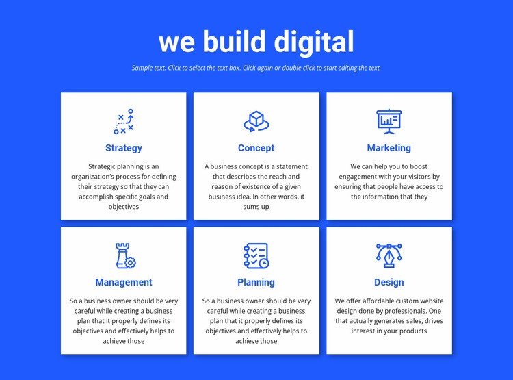 Vi bygger digitala projekt Html webbplatsbyggare