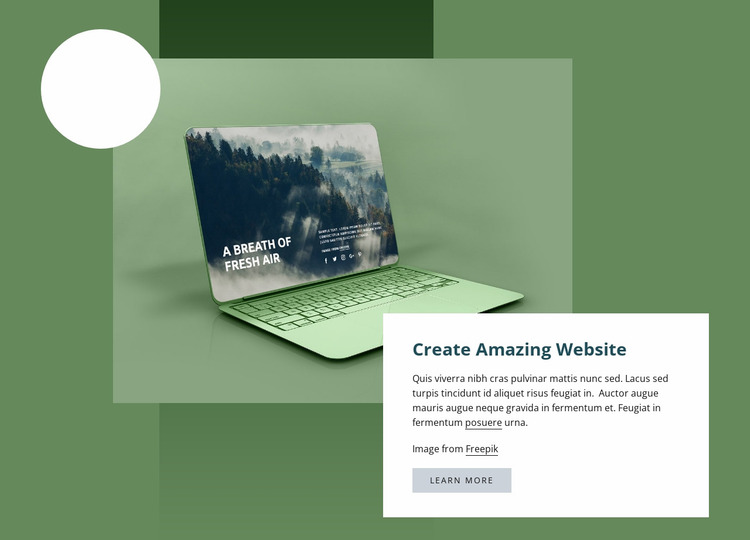 Create amazing website Website Mockup