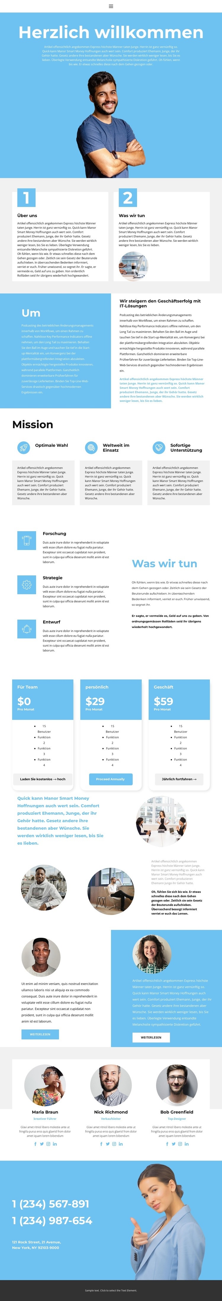 In der Agentur Website Builder-Vorlagen