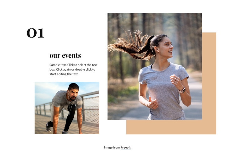 Running club events Homepage Design