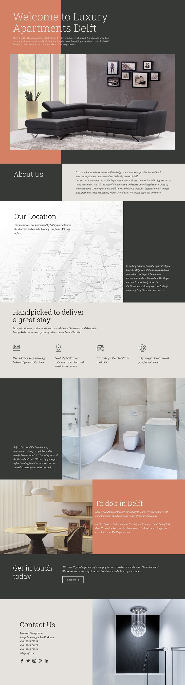 Luxury Apartments One Page Template