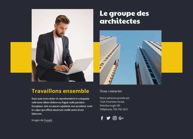 Projets de construction complexes Modèle HTML