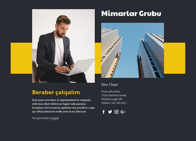 Karmaşık inşaat projeleri Web Sitesi Mockup'ı