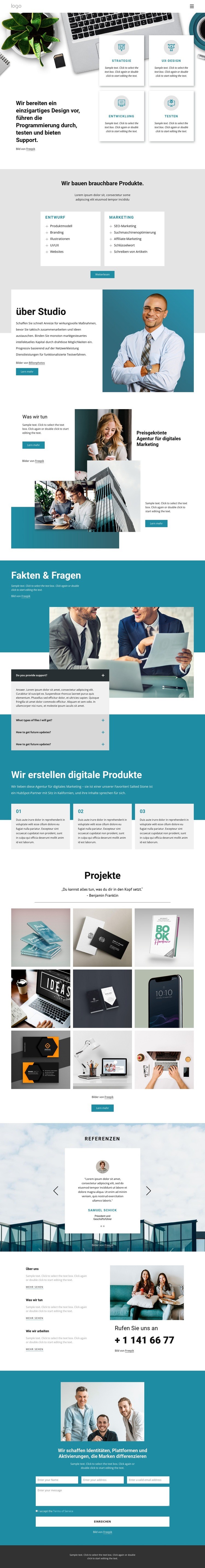 Ein multidisziplinäres Designstudio HTML Website Builder