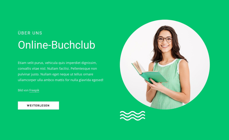 Online-Buchclub Website-Vorlage
