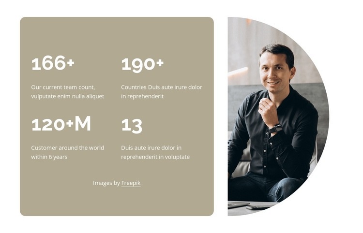 Counters with semicircle image Elementor Template Alternative