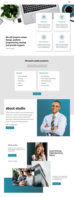 A Multidisciplinary Design Studio - Custom HTML5 Template