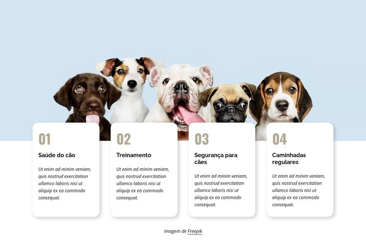 O guia definitivo para animais de estimação Construtor de sites HTML