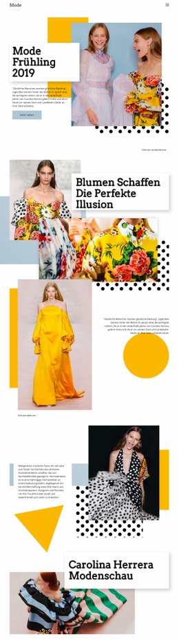 Fashion Spring Kollektion - Professionelles Website-Modell