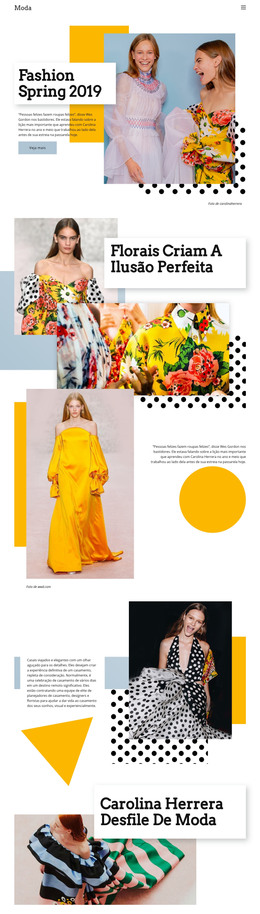 Design HTML Para Coleção Moda Primavera