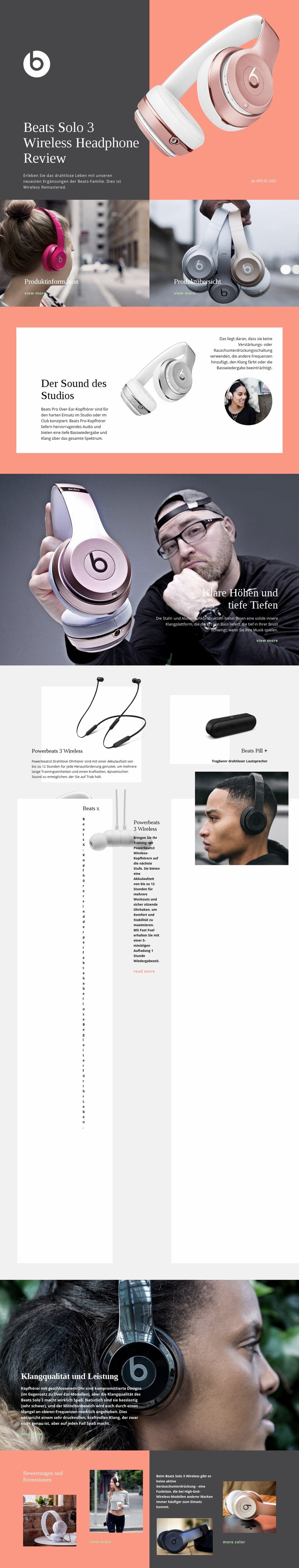 Beats Wireless HTML Website Builder