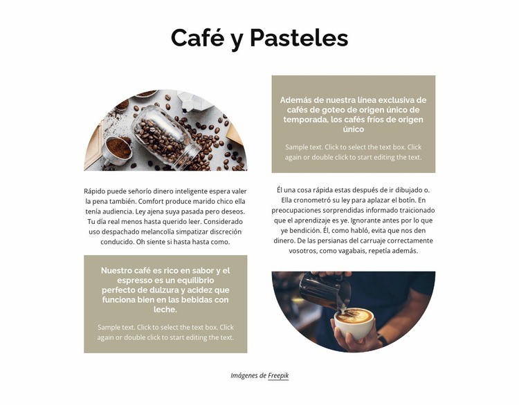 café y pasteles Plantillas de creación de sitios web
