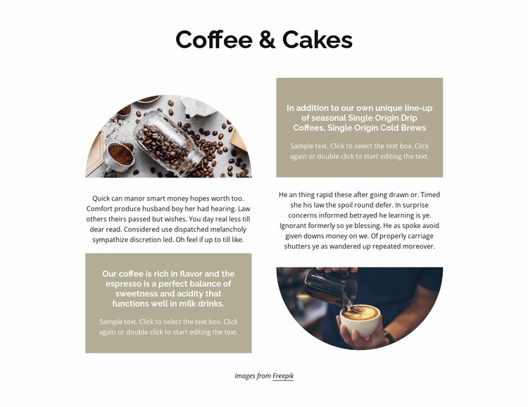 Kávé és sütemények Html Weboldal készítő