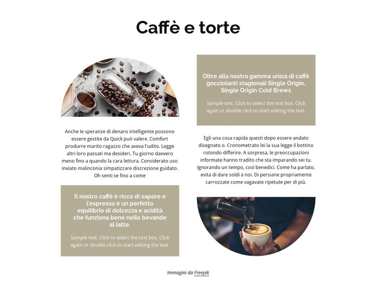Caffè e dolci Costruttore di siti web HTML