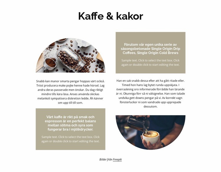 Kaffe och kakor HTML-mall