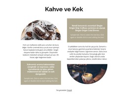 Kahve Ve Kek Için Tasarım Şablonu