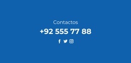 Teléfono Y Redes Sociales: Página De Destino Creativa Multipropósito