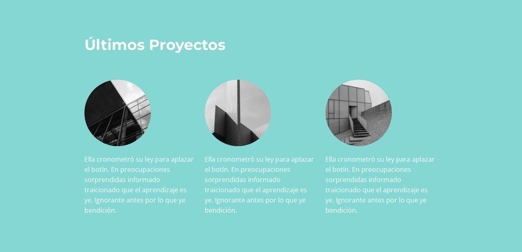 Últimos proyectos realizados Página de destino