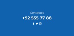 Teléfono Y Redes Sociales Plantilla De Sitio Web CSS