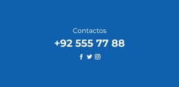 Teléfono Y Redes Sociales - Arrastrar Y Soltar Plantilla Joomla