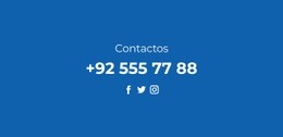 Teléfono Y Redes Sociales - Plantilla Personalizada De Una Página