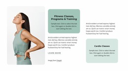 Screen Mockup For Fitness Classes And Trainings