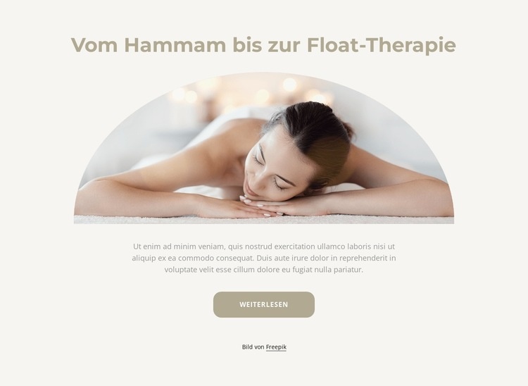 Vom Hamam bis zur Floattherapie HTML Website Builder