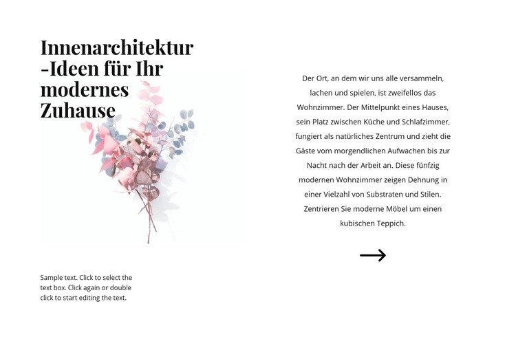 Blumenformen im Innenraum Website Builder-Vorlagen