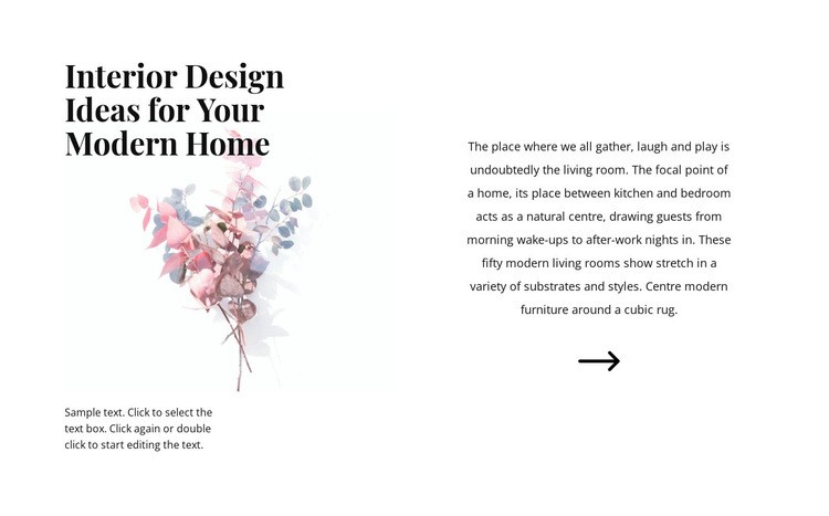 Floral forms in the interior Elementor Template Alternative