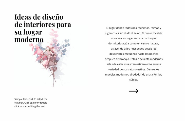 Formas florales en el interior. Creador de sitios web HTML