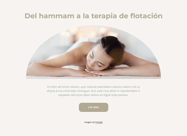 Del hammam a la terapia de flotación Diseño de páginas web