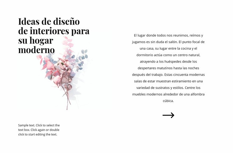 Formas florales en el interior. Plantilla HTML5