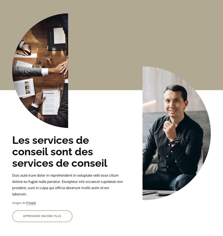 Services de conseil et de conseil Modèles de constructeur de sites Web