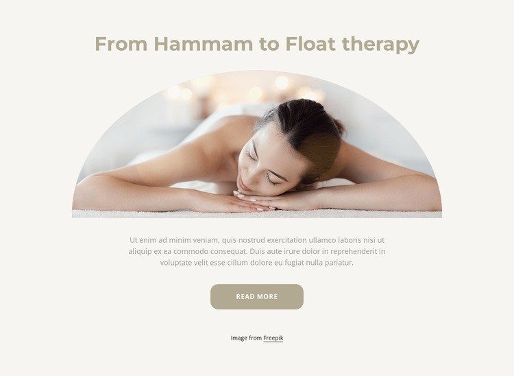 From hammam to float therapy Homepage Design
