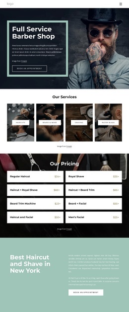 Awesome Html Code For Full Service Barber Shop