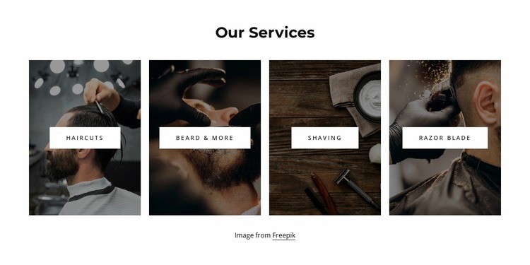Barber shop services Html Code Example