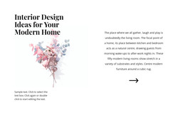 Floral Forms In The Interior - Site With HTML Template Download