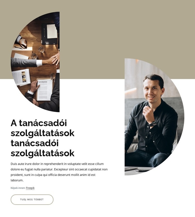 Tanácsadói és tanácsadói szolgáltatások HTML Sablon